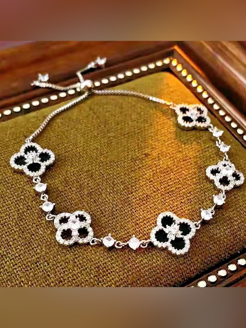 Floral Crystal Statement Bracelet